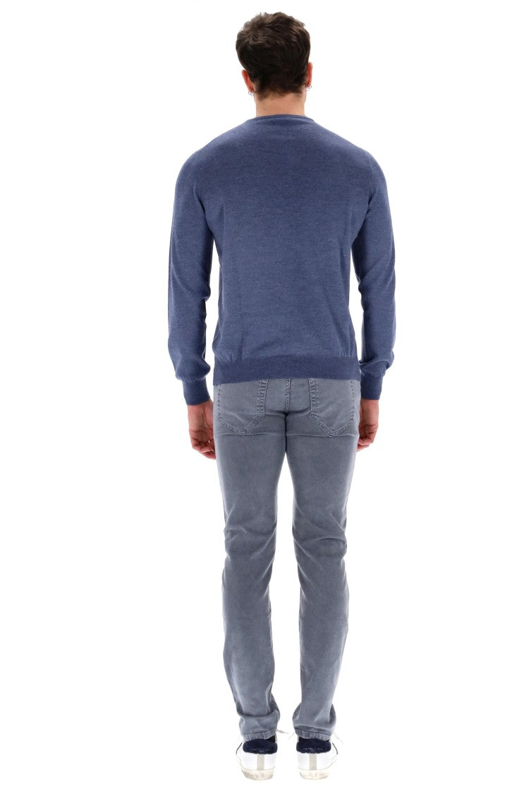 Barba Fine Wool-Cashmere Crewneck Sweater