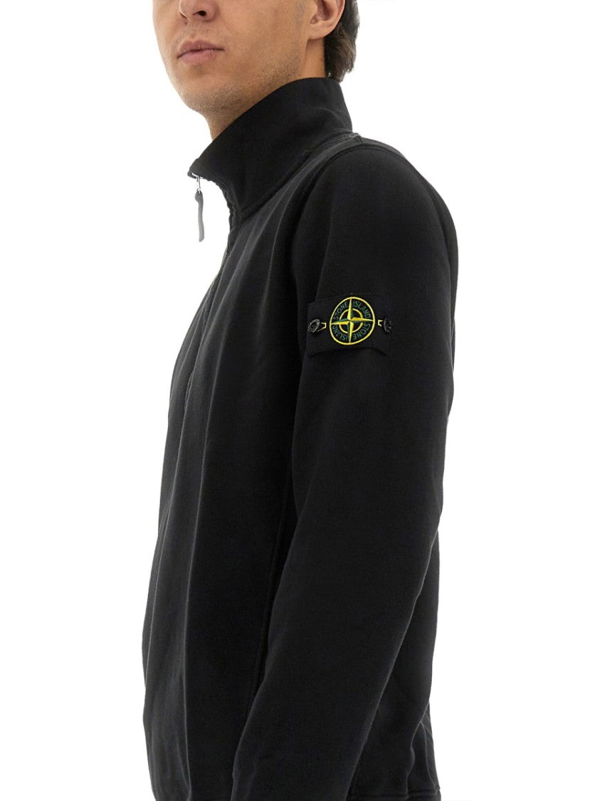 Stone Island Zippered Sweatshirt With Logo
