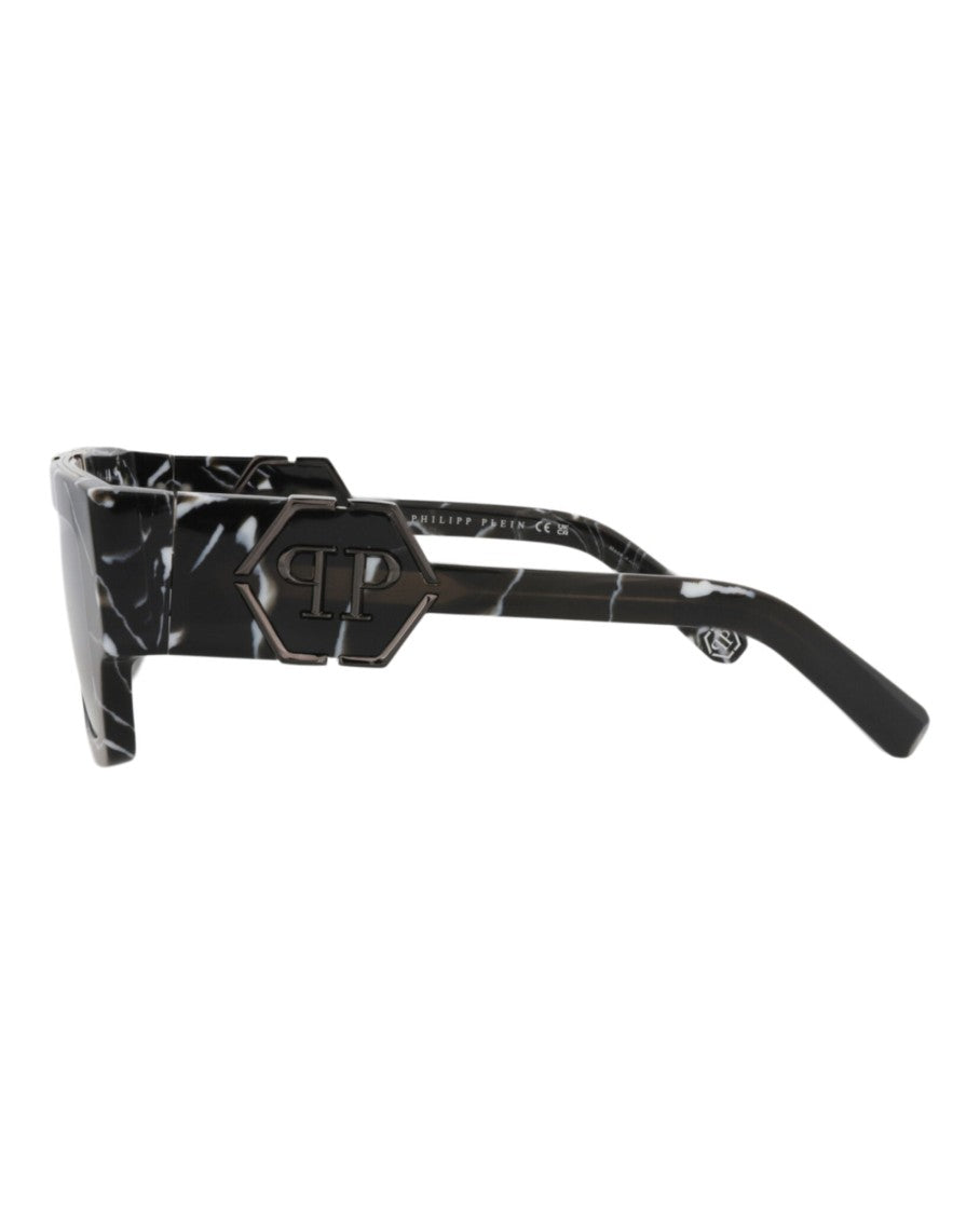 Philipp Plein Square-Frame Acetate Sunglasses With Bold Marbled Design