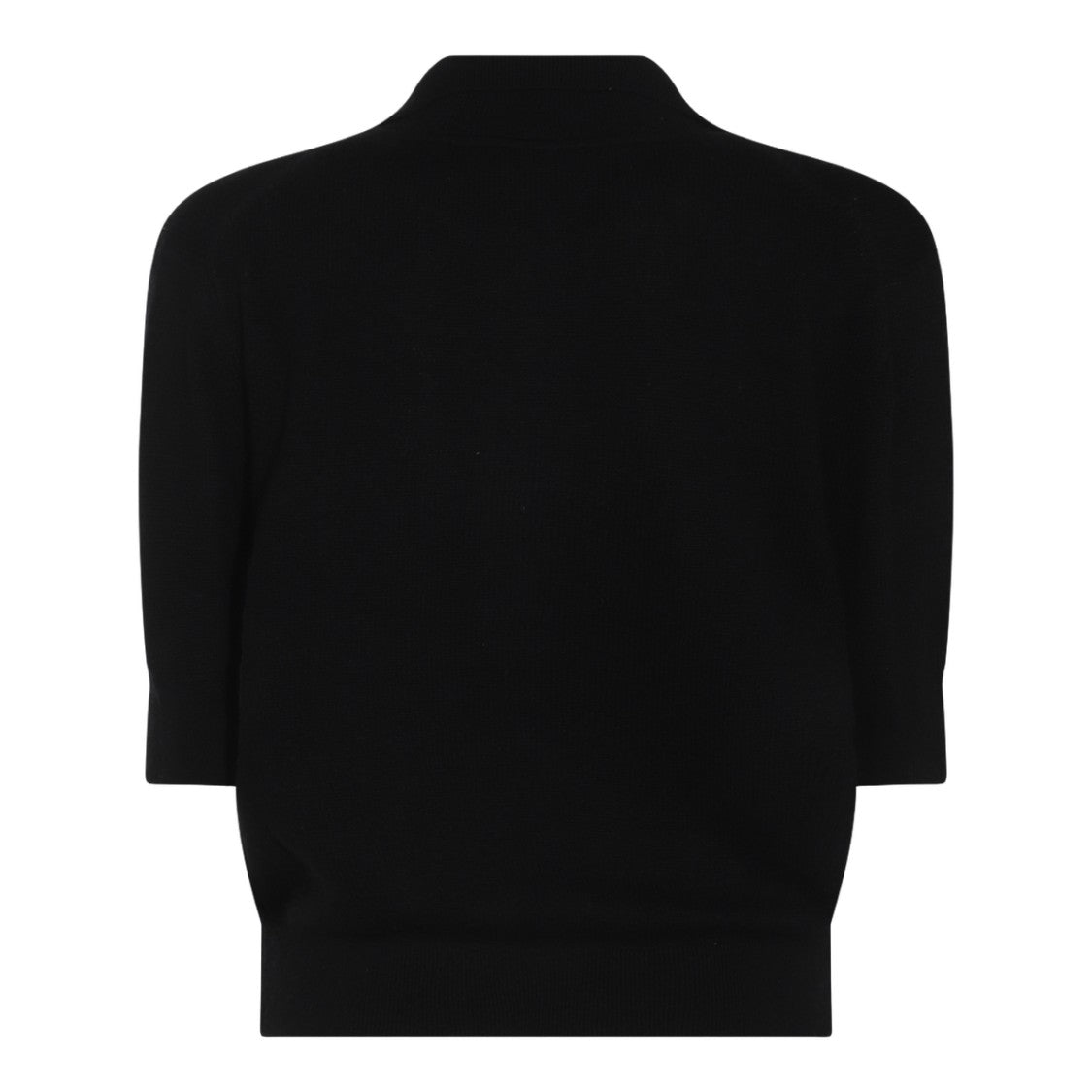 Khaite Deep V-Neck Black Short-Sleeved Top