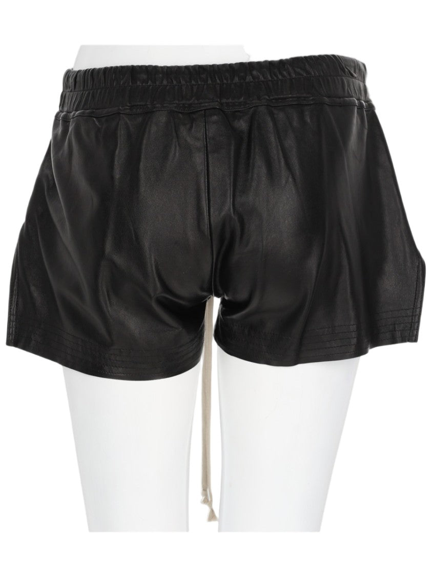 Rick Owens Fog Boxer Glossy Lambskin Leather Shorts