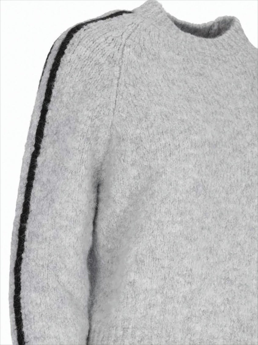 Paloma Wool Cropped Textured Knit Sweater With Contrasting Stripe