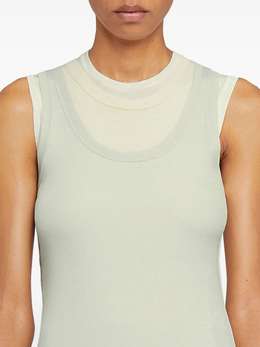 Jil Sander Layered Smooth Cotton Tank Top
