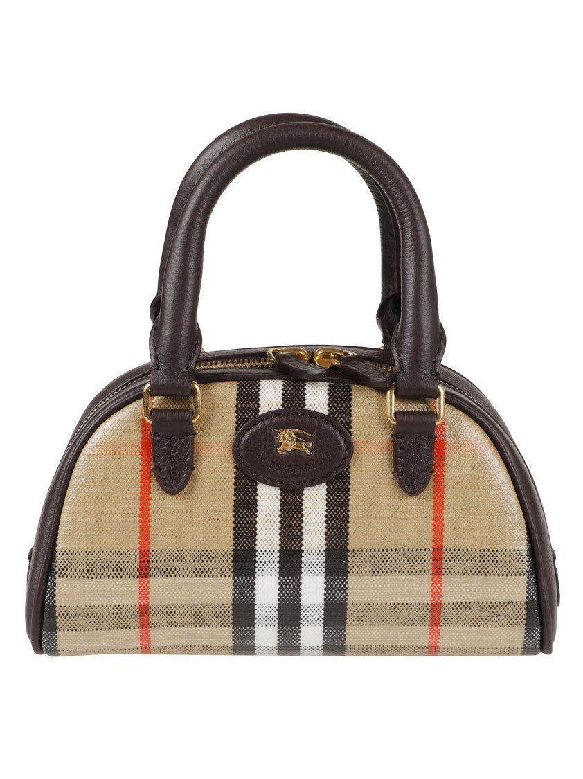 Burberry Small Structured Handbag With Classic Beige Check Pattern