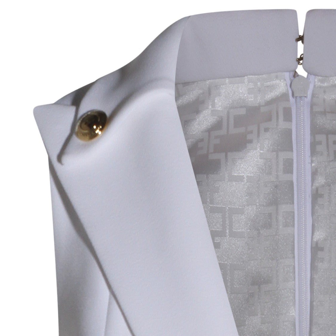 Elisabetta Franchi Ivory Dress With Timeless Silhouette