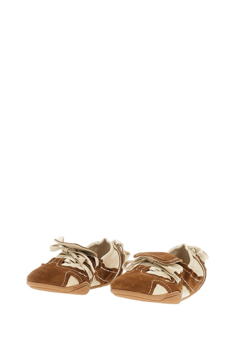 Acne Studios Slim Low-Profile Sneakers With Beige And Brown Panels