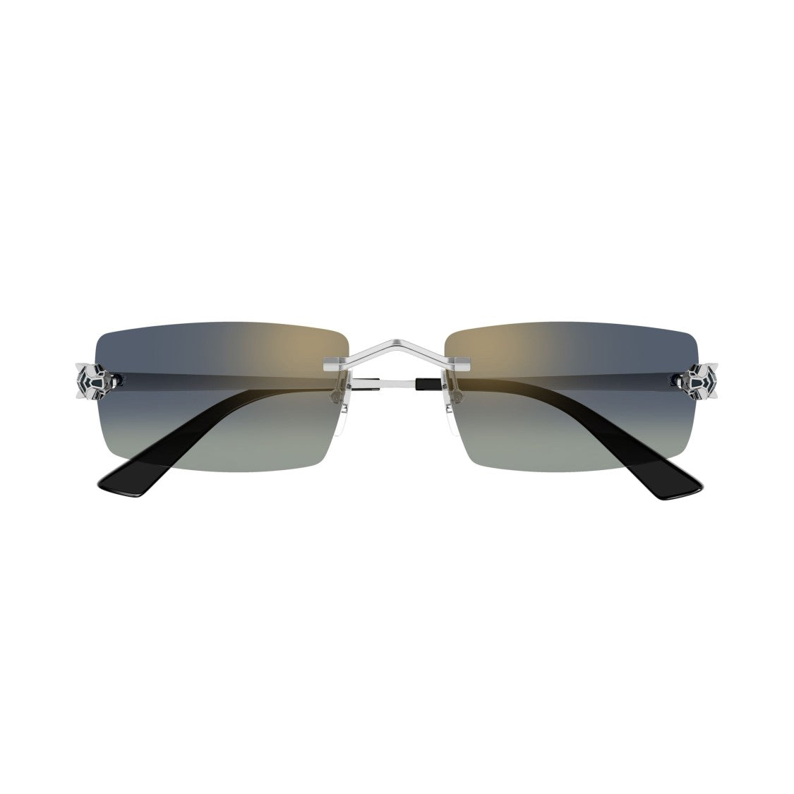 Cartier Rimless Rectangular Sunglasses With Gradient Lenses