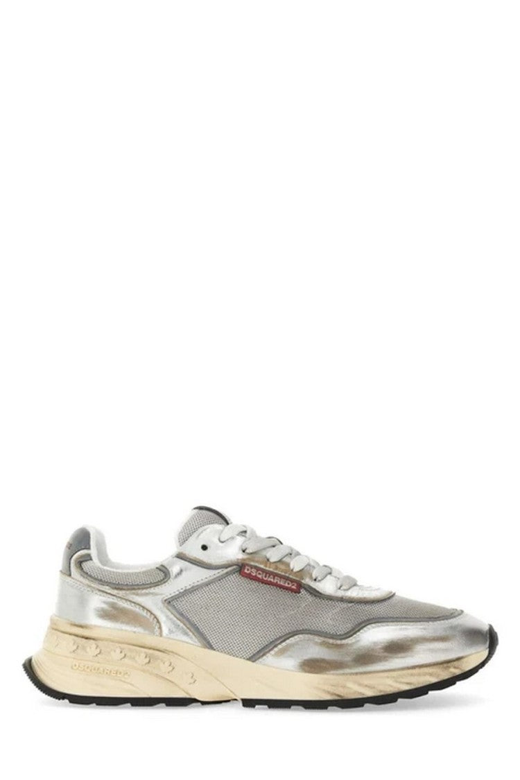 Dsquared2 White Bos Taurus Leather-Blend Sneakers