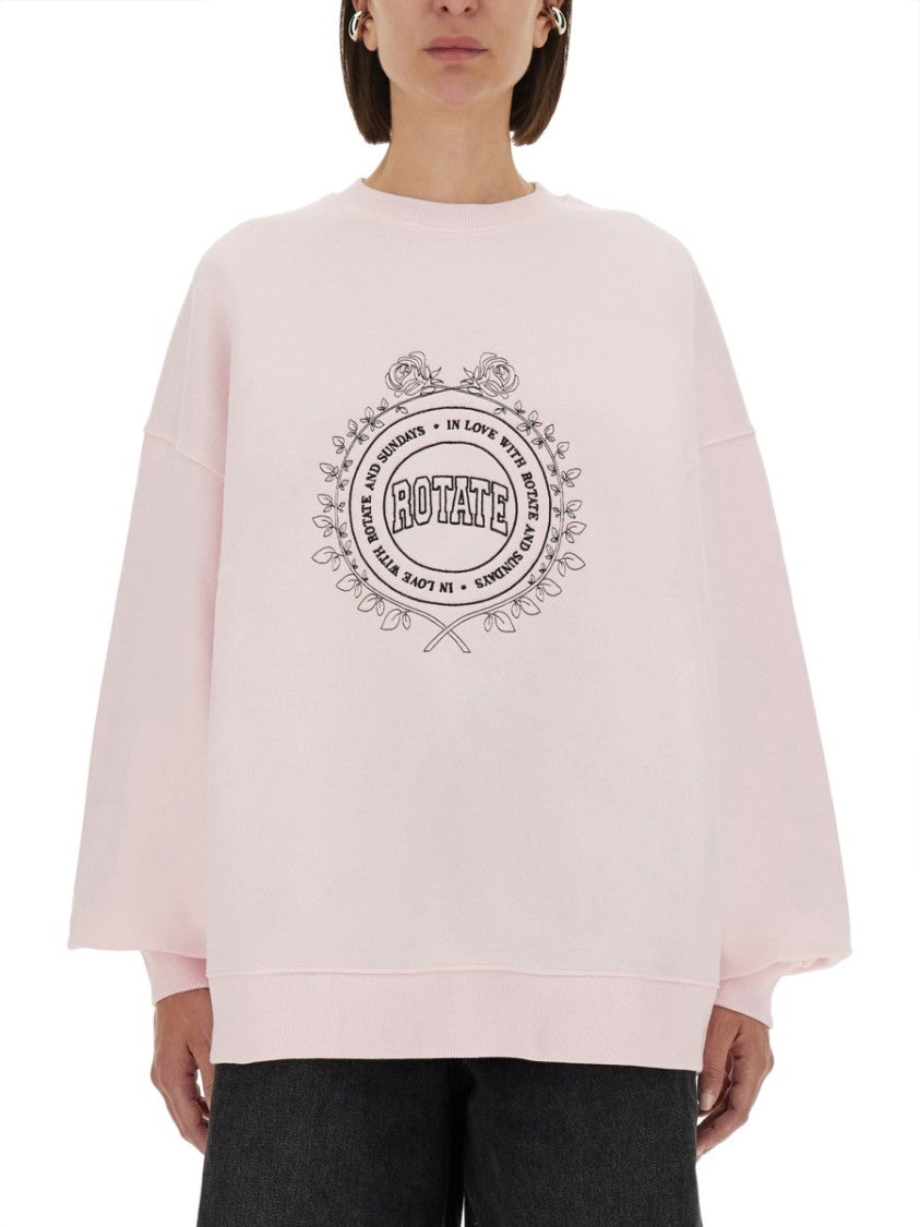 Rotate Birger Christensen Oversized Organic Cotton Sweatshirt With Logo