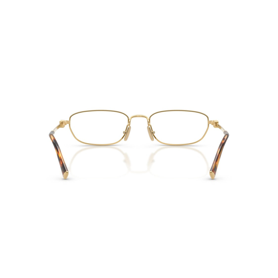 Miu Miu 0Mu 52Zv Polished Gold Rectangular Metal Sunglasses