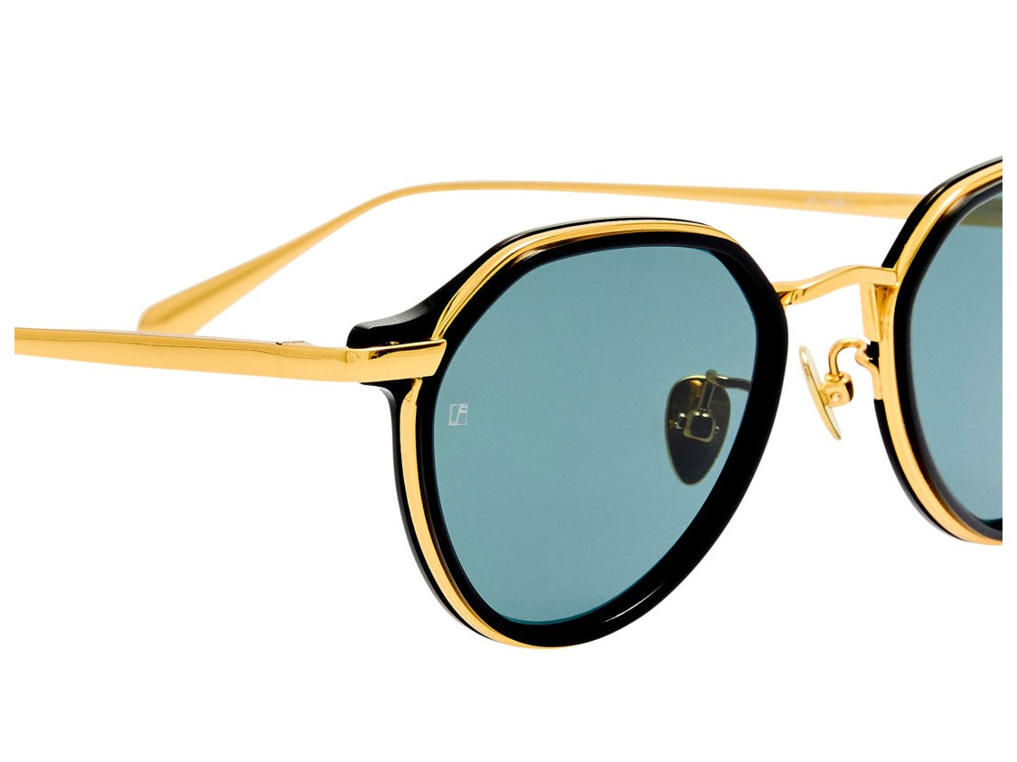 Linda Farrow Blue Lfl1638 Acetate Geometric Sunglasses