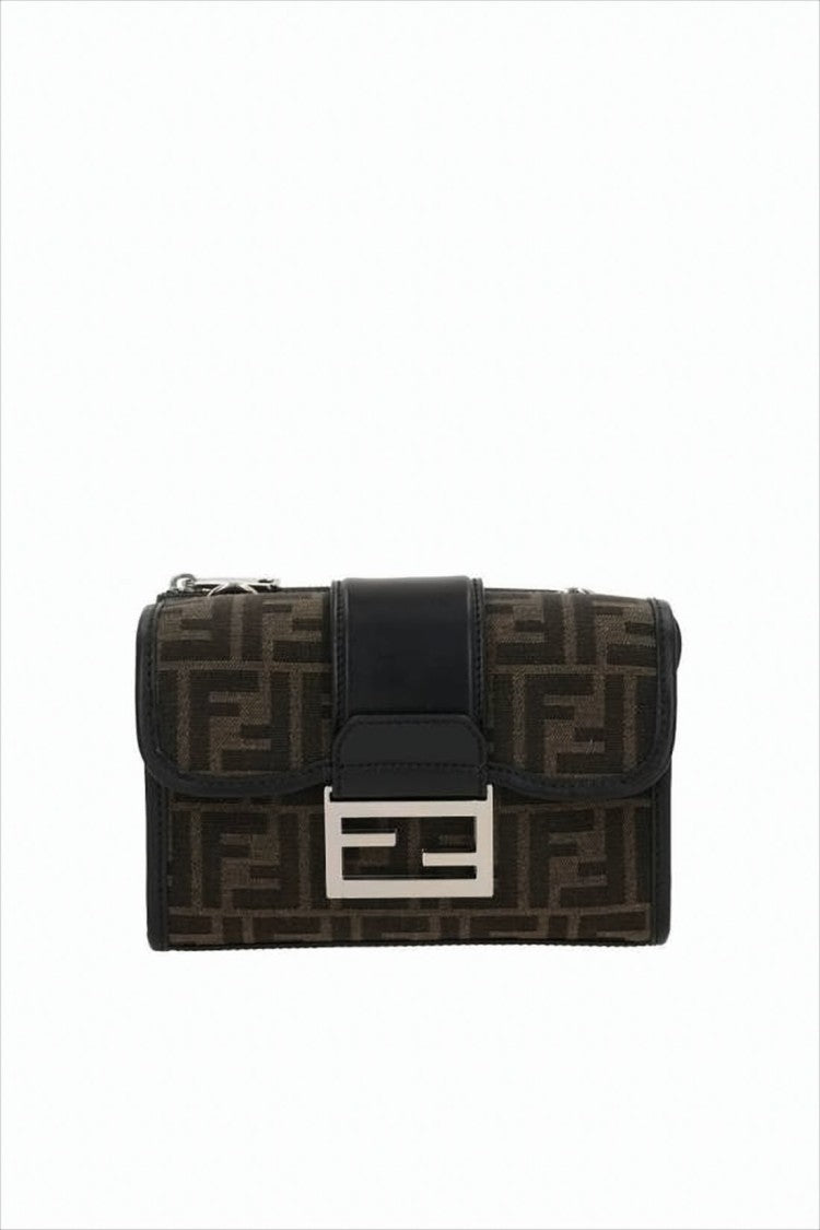Fendi Rectangular Monogram Crossbody Bag With Silver-Tone Buckle