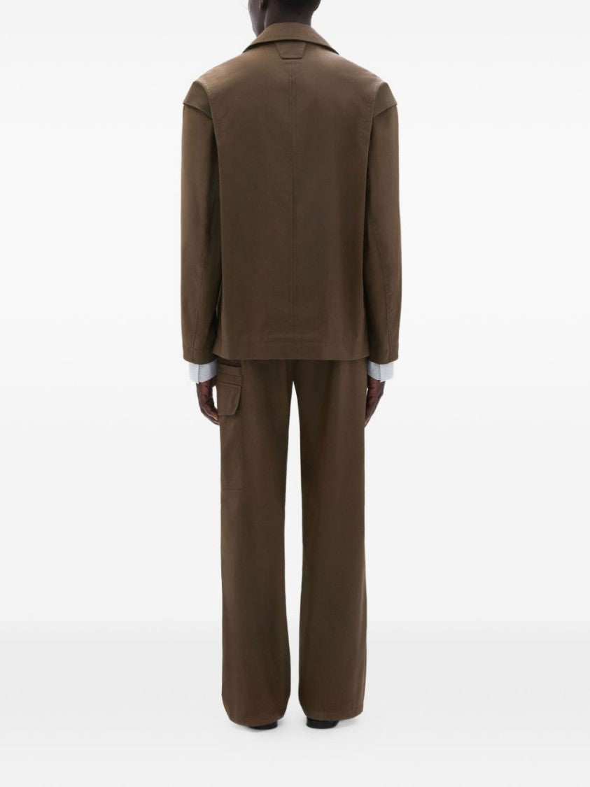 Ferrari Brown Cotton Flap Pocket Bomber Jacket