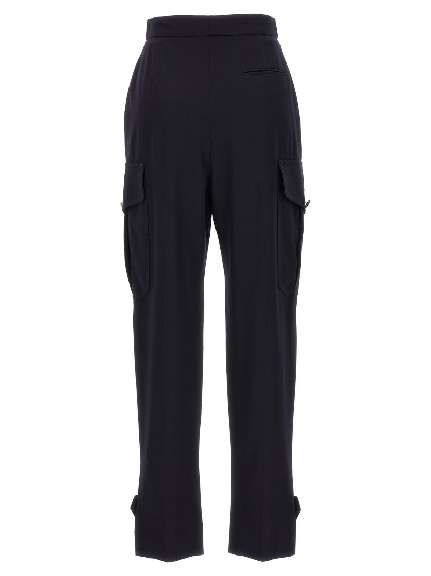 Mcqueen Tailored Black Cargo Pants With Functional Pockets