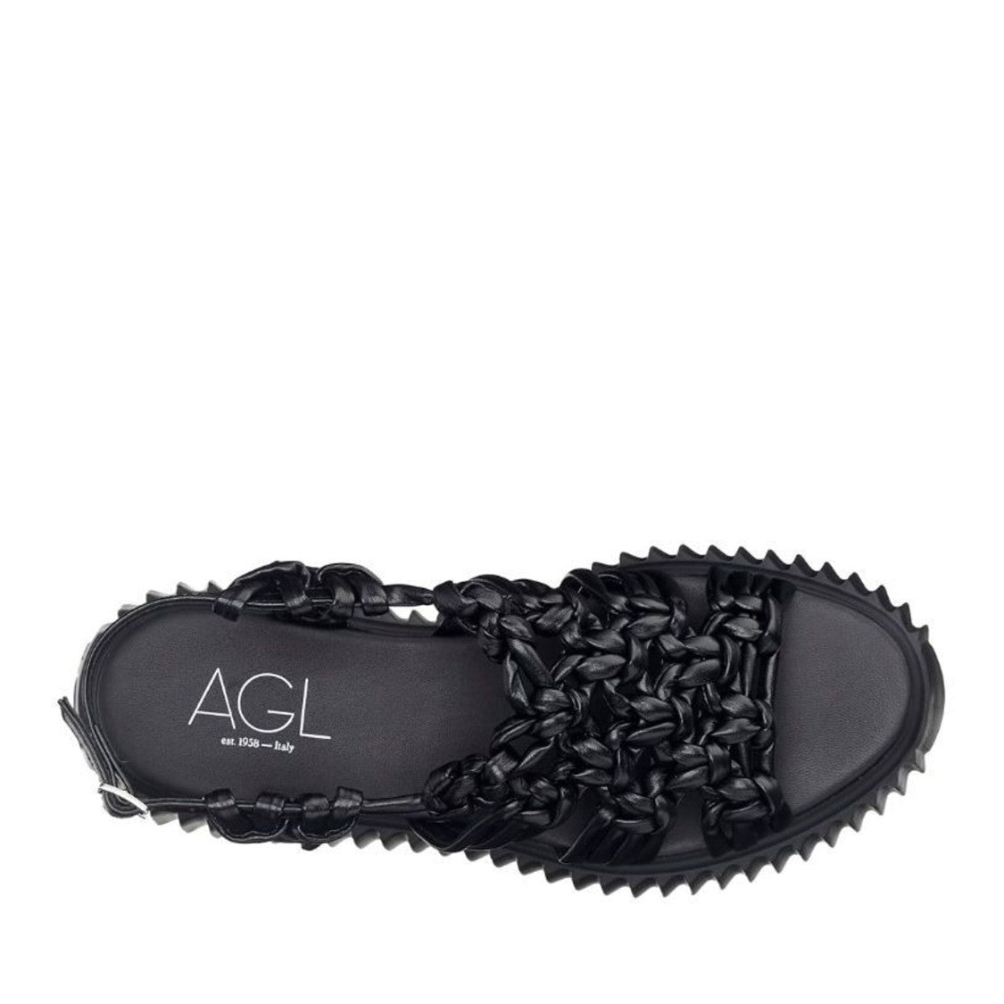 Agl Black Alice Synthetic Flatform Wedge Sandals
