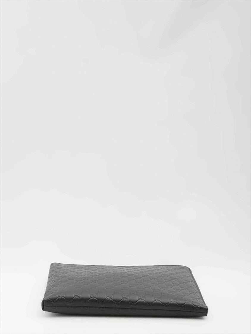 Gucci Textured Leather Clutch With Zip Closure