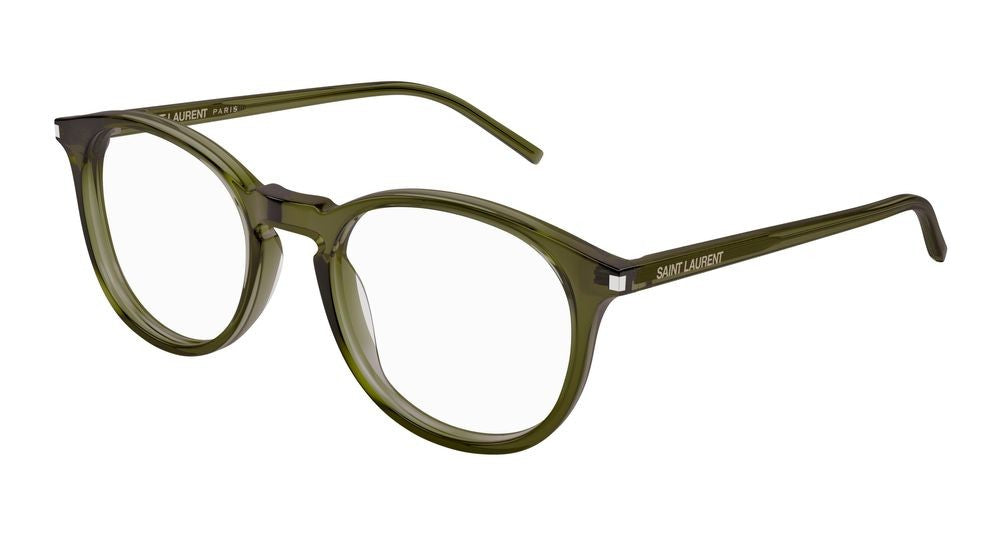 Saint Laurent Eyeglasses Sl 106 012 Green Green Transparent 50/19/145