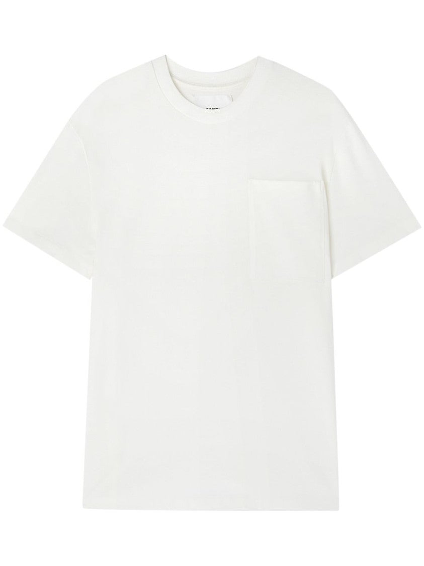 Jil Sander Optic White Cotton Jersey Crewneck T-Shirt