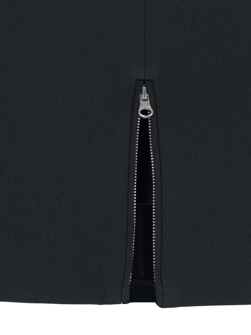 Courrèges Zip Mini Skirt In Black Fabric