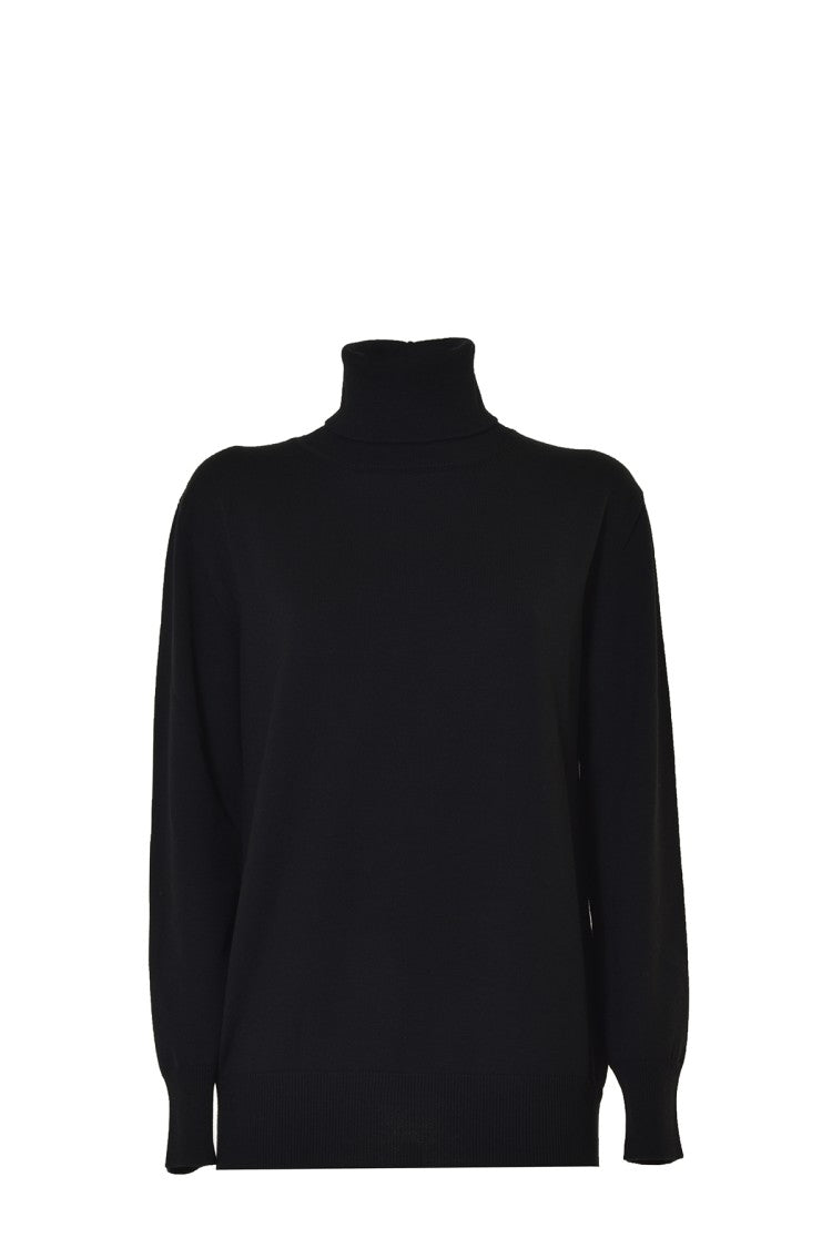 Jil Sander Black Wool Turtleneck Sweater