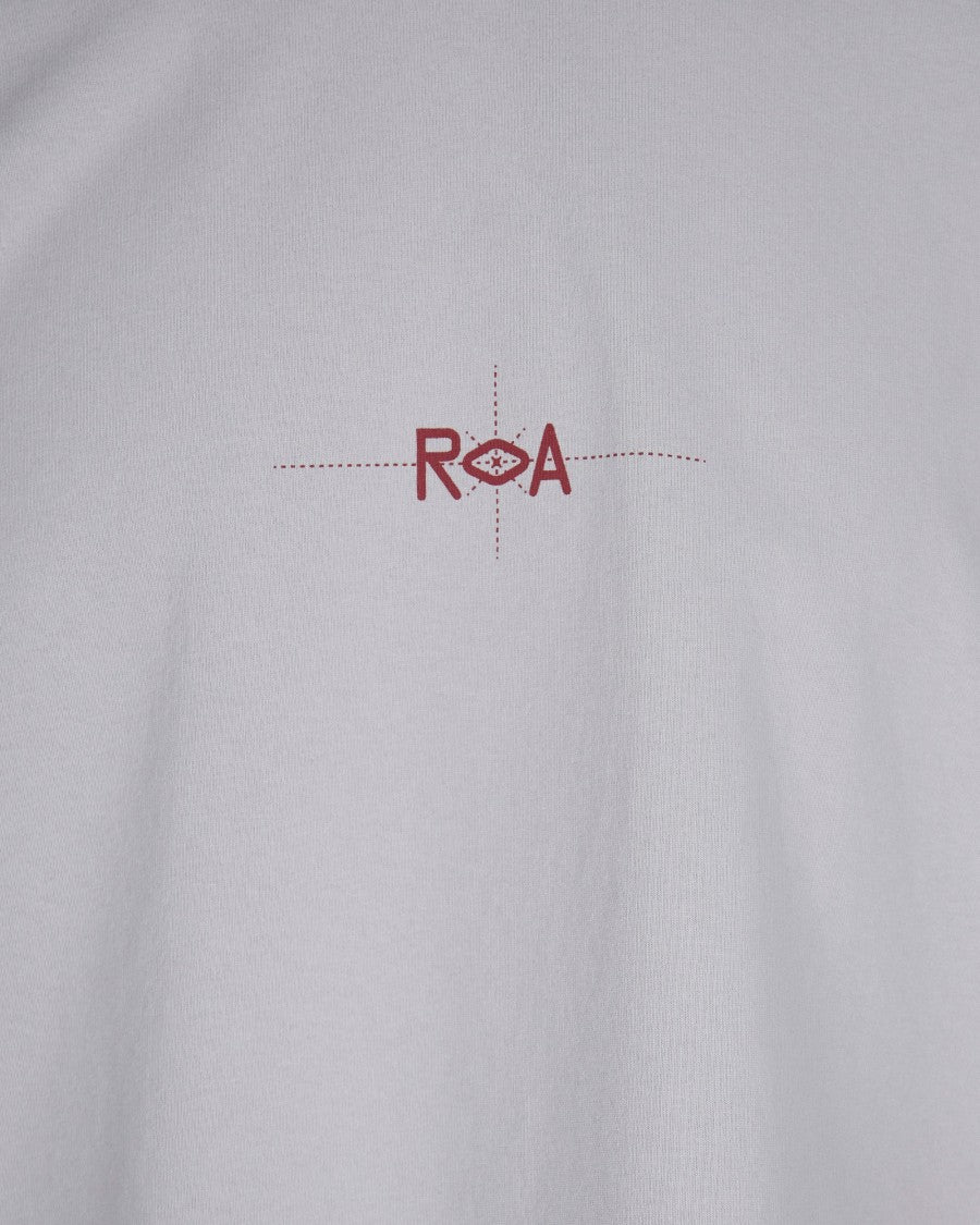 Roa Light Grey Info Stitch Organic Long-Sleeved T-Shirt