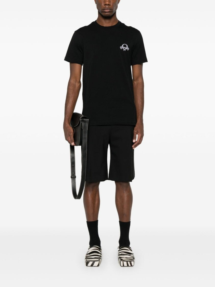 Moschino Black Intricate Embroidery Short Sleeve T-Shirt