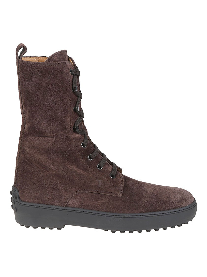 Tod's Winter Gommino Pebble-Sole Calf Leather Ankle Boots