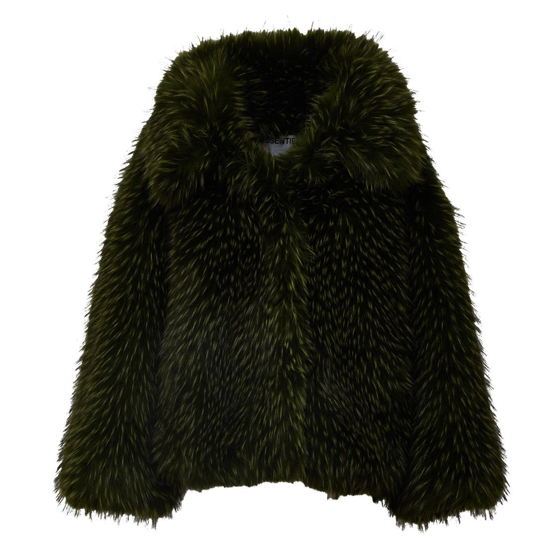 Essentiel Antwerp Green Kastanje Faux Fur Oversized Coat