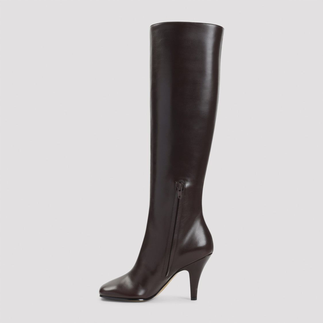 Phoebe Philo Oxblood Brown Calf Leather Knee High Boots