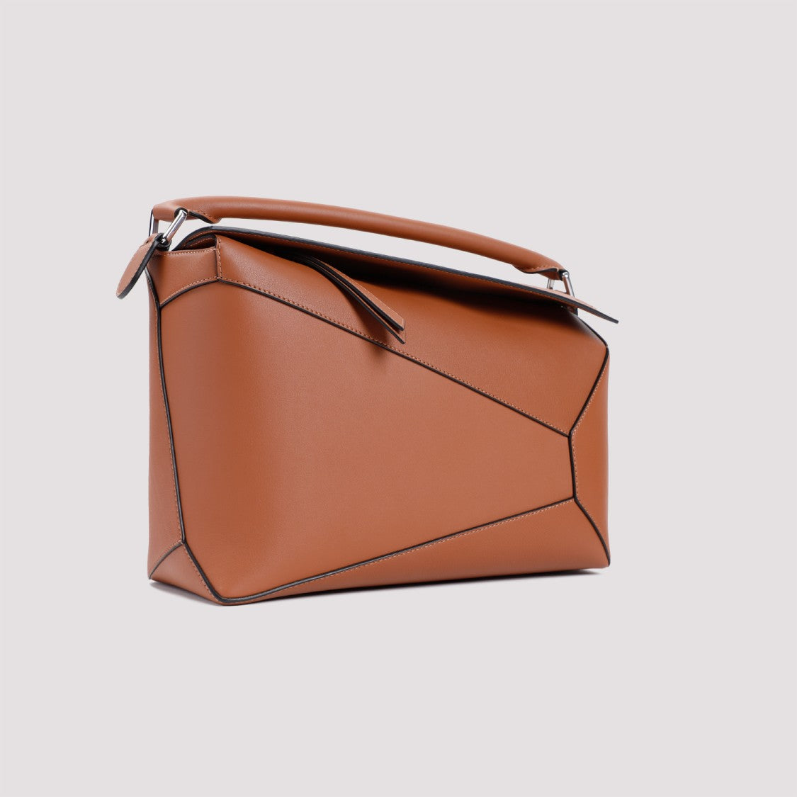 Loewe Geometric Brown Calfskin Puzzle Edge Shoulder Bag
