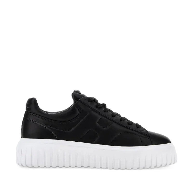 Hogan White Padded Collar Textured Sole Sneakers