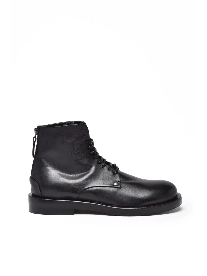 Ernesto Dolani Black Leather Zip Ankle Boots