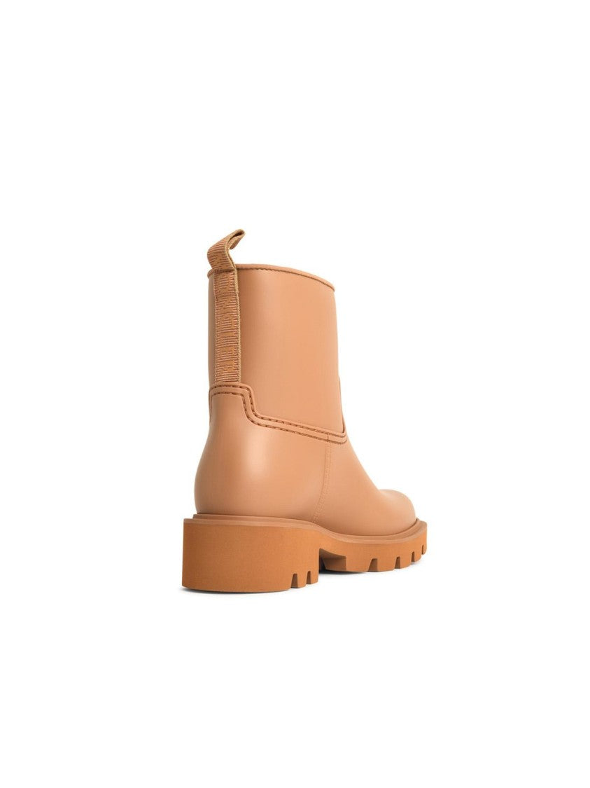 Moncler Kickstream' Light Brown Pvc Rain Boots