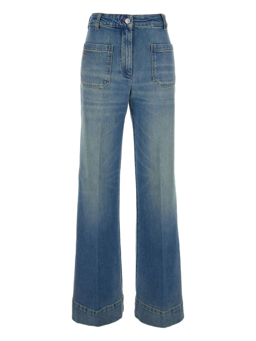 Victoria Beckham High-Rise Flared Jeans With Five-Pocket Design