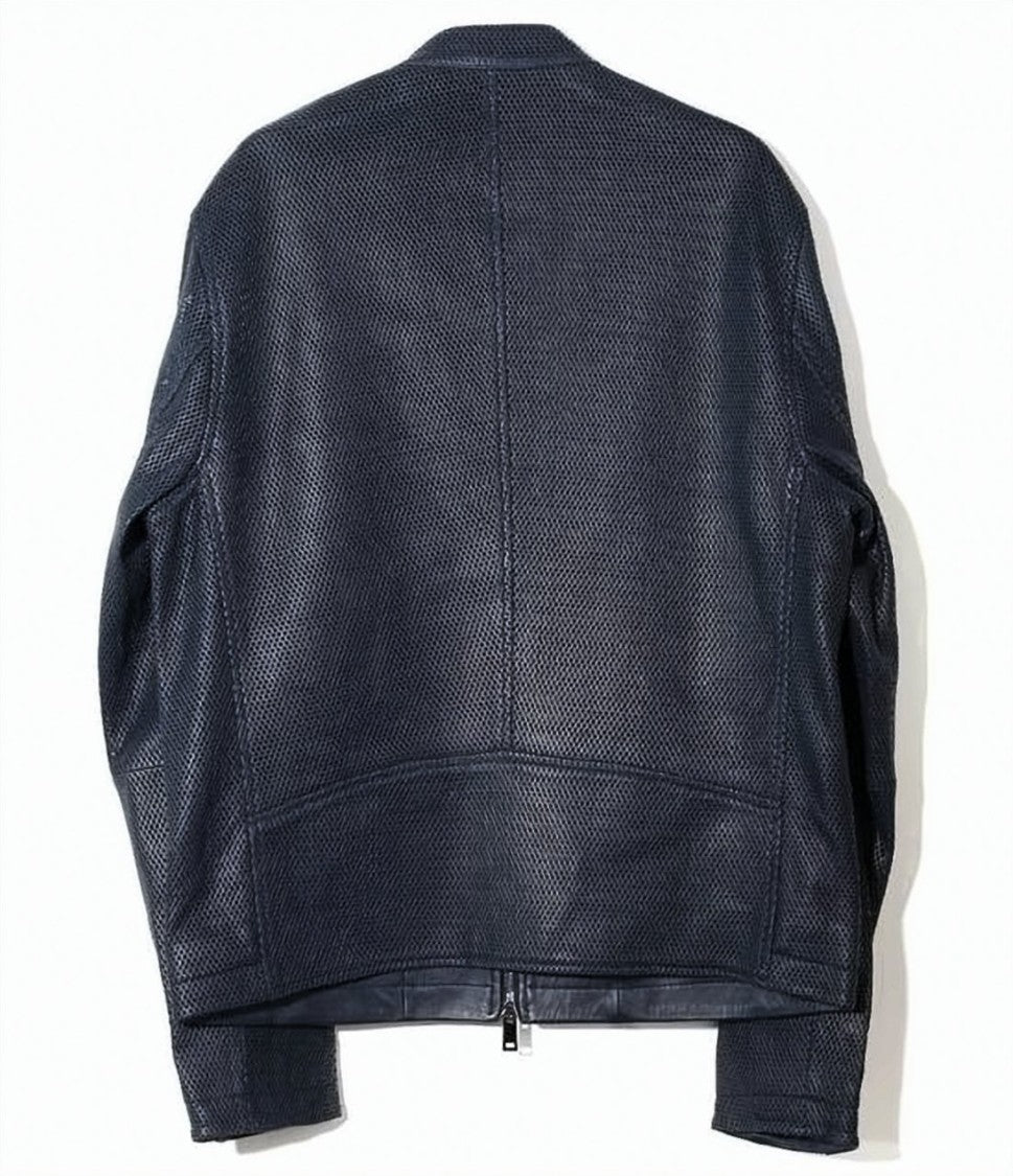 Theory Perforated Lambskin Bomber Jacket With Smooth Cupro Lining