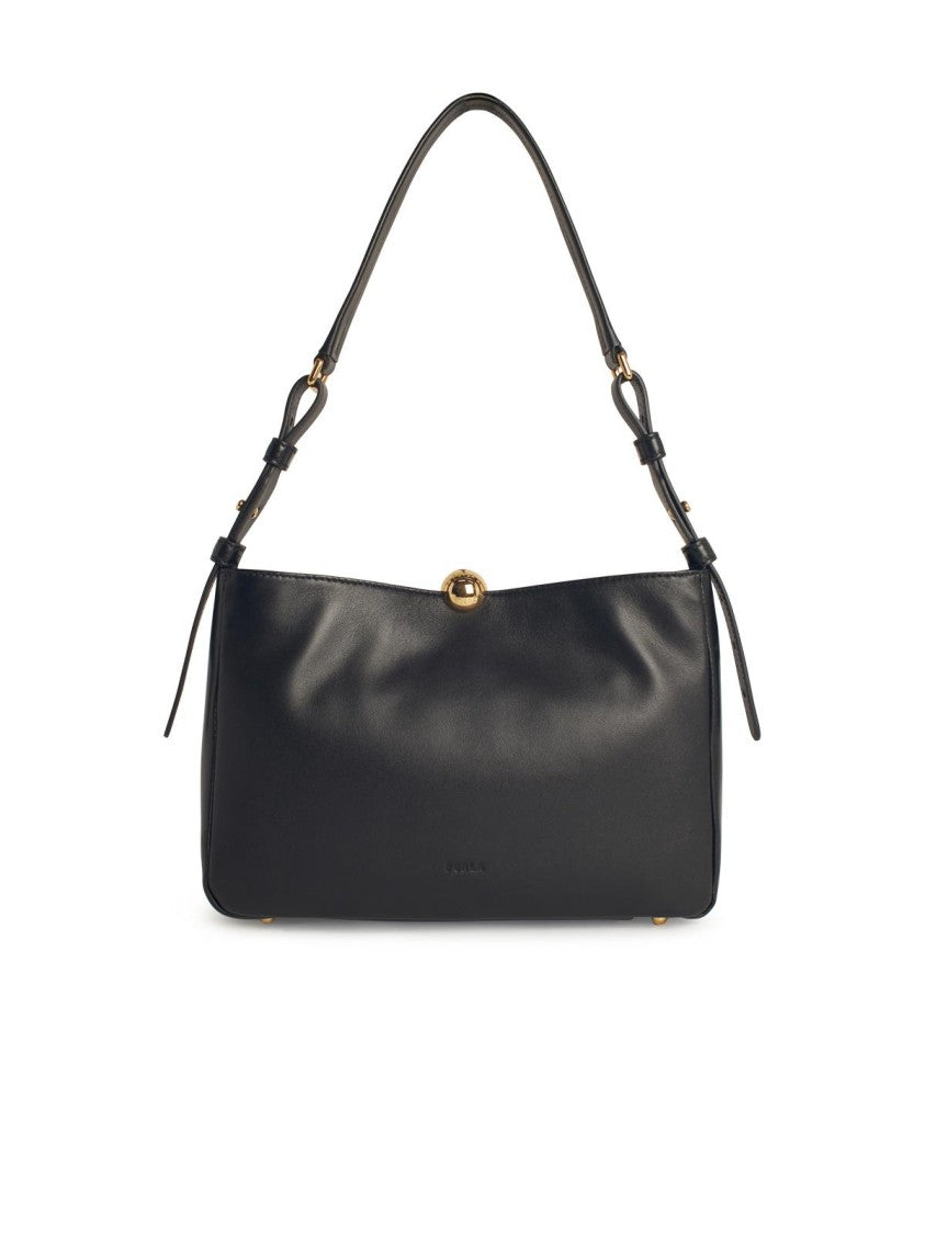Furla 'Sfera Soft' Medium Black Leather Crossbody Bag