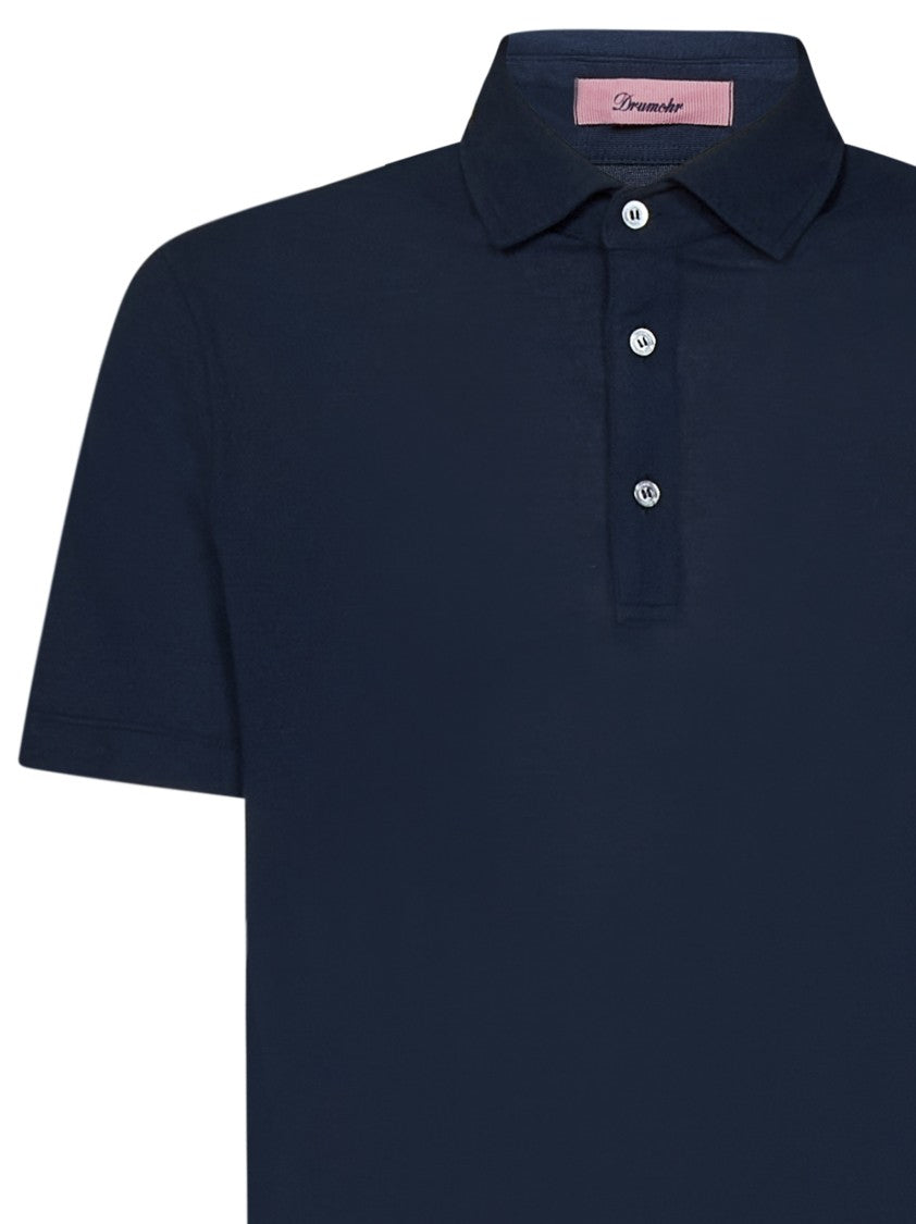 Drumohr Navy Blue Polo Shirt