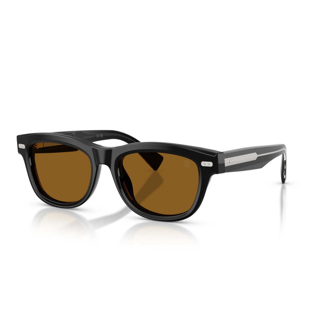 Brunello Cucinelli 0Bc3016s Rectangular Frame Sunglasses In Glossy Black Acetate