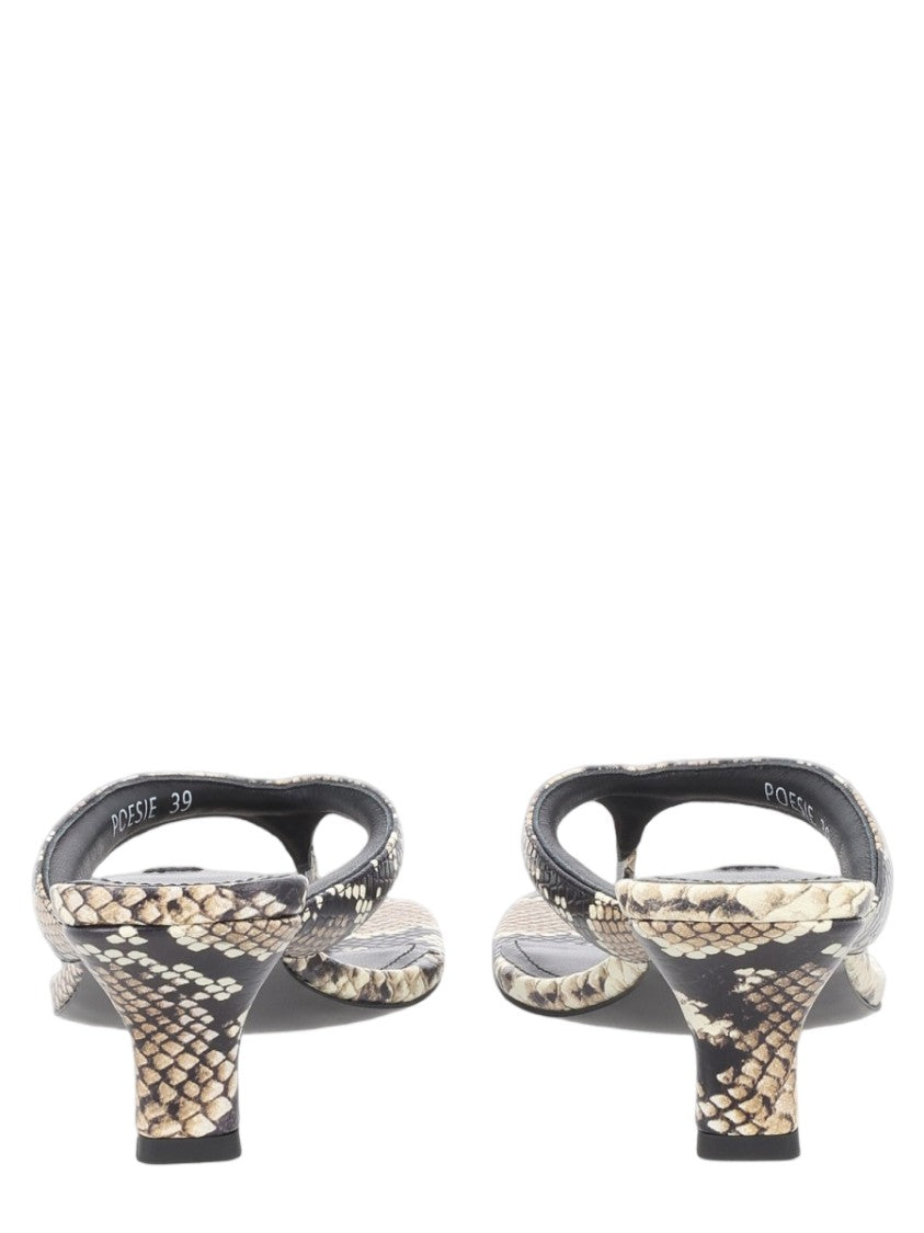 Senso Open-Toe Animal Print Heels With Mid-Height Block Heel