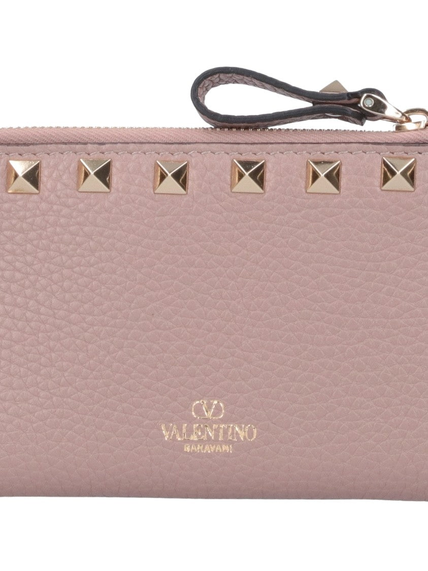 Valentino Pyramid Stud Mauve Cardholder