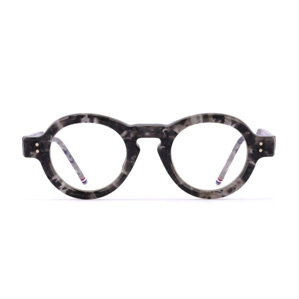 Thom Browne Ueo922a - G0002 Bold Round Eyeglasses In Gray-Toned Havana Acetate