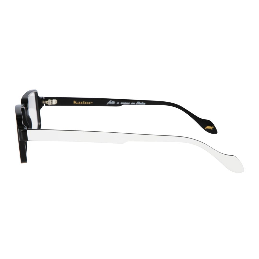 Kador Planet Light Rectangular Two-Tone Sunglasses With Bold Black Front