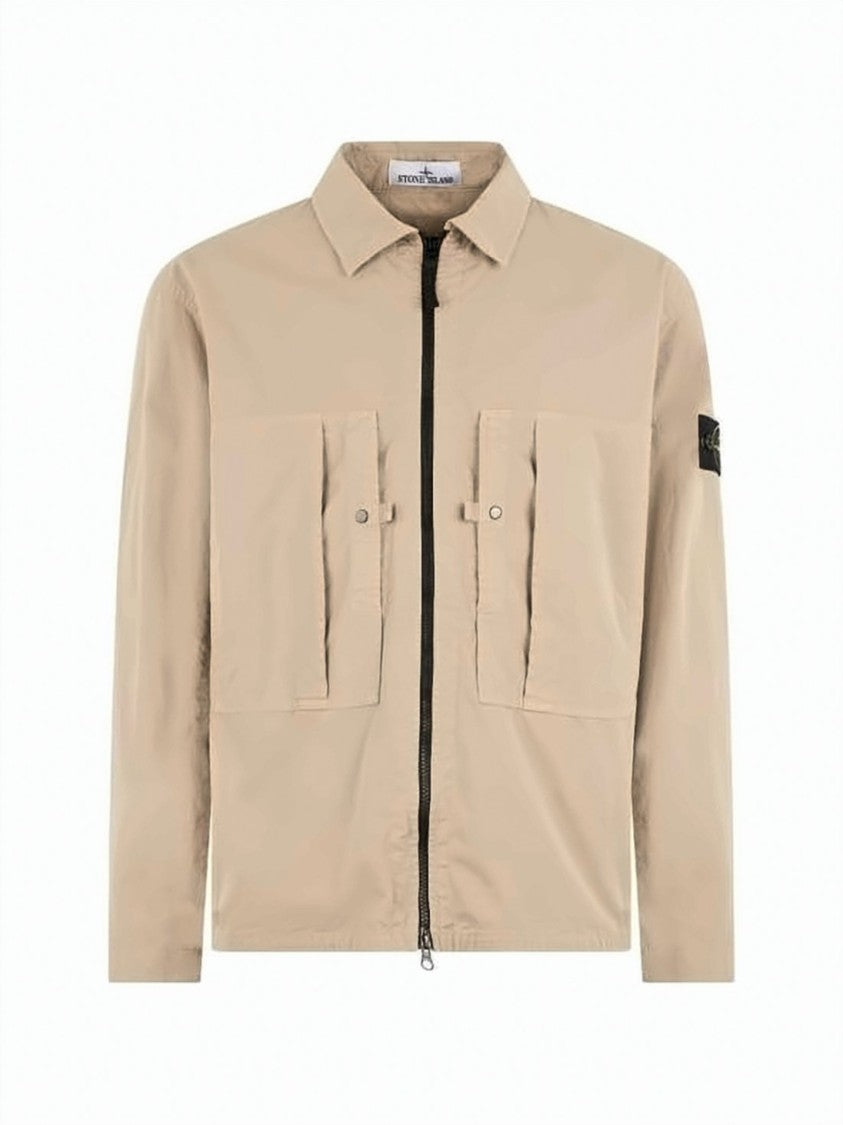 Stone Island Minimalist Front-Zipper Jacket With Flap Pockets