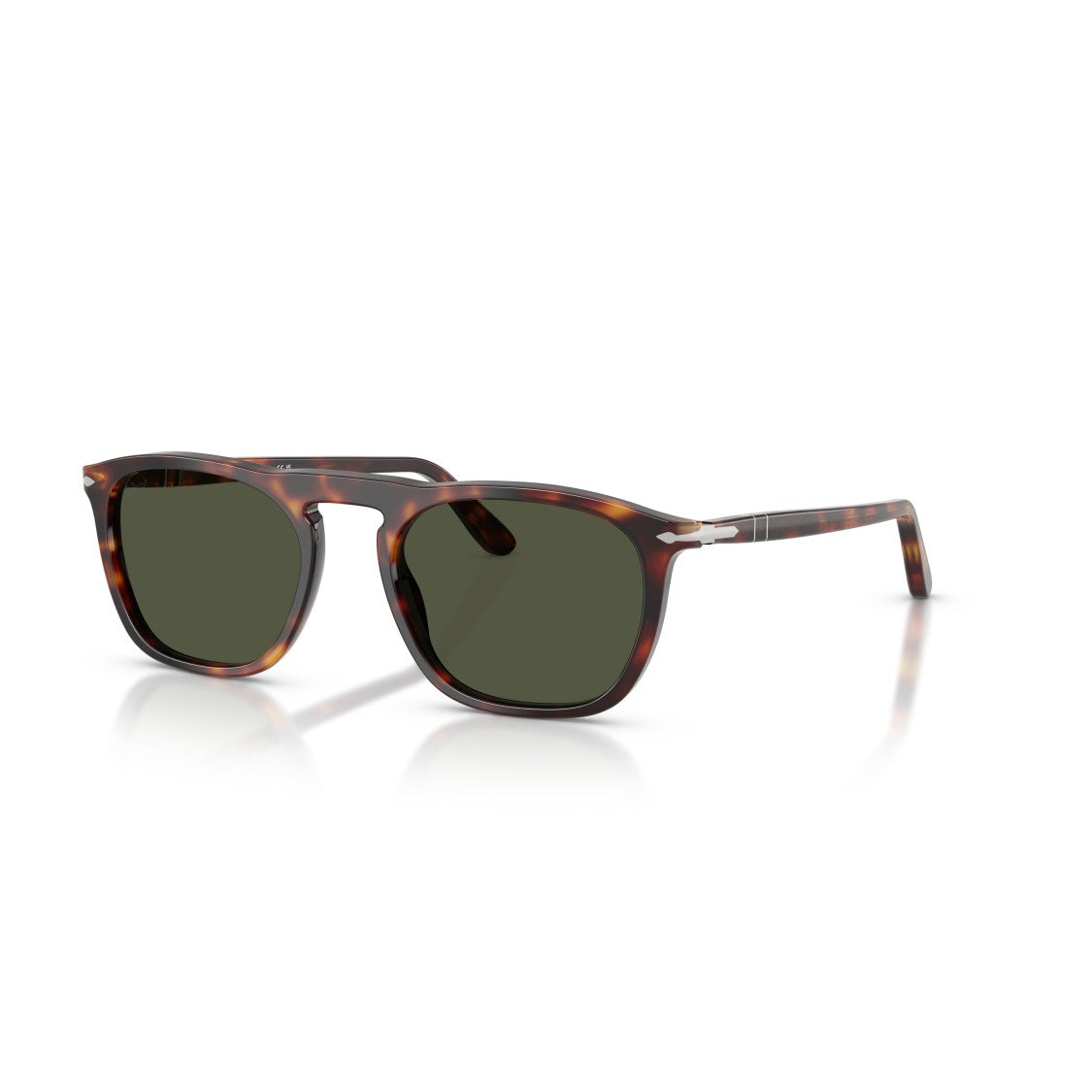 Persol 0Po3391s Square Frame Tortoiseshell Acetate Sunglasses With Green Lenses