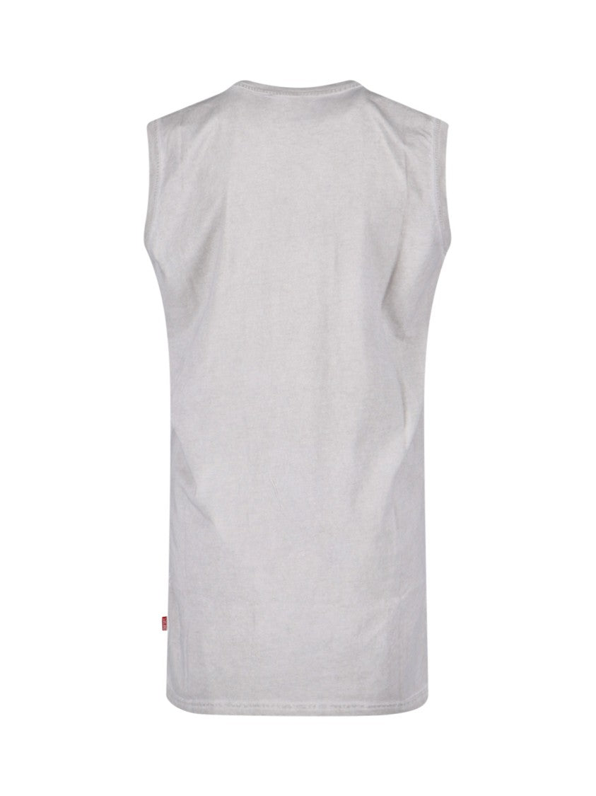 Diesel Sleeveless Round Neck Tank Top With Embroidered Detailing