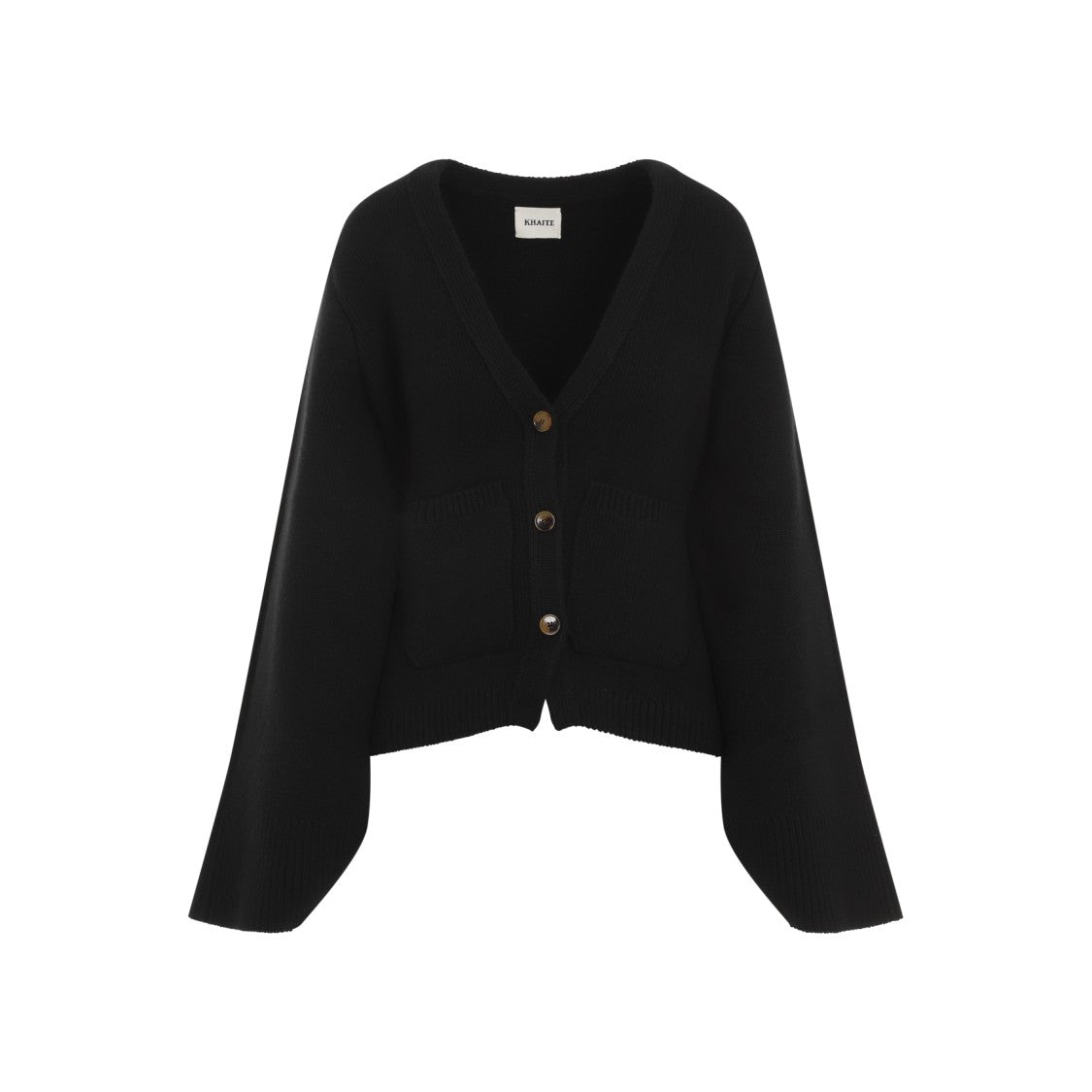 Khaite Scarlet Black Cashmere Cardigan