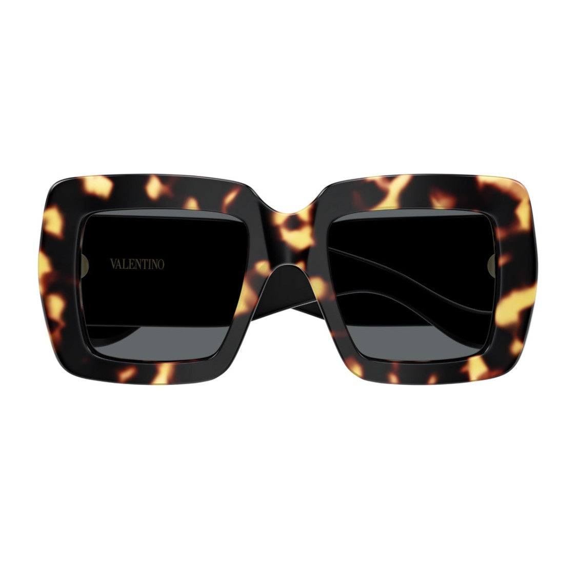 Valentino Havana Brown Linea V Logo Vg0056s Square Sunglasses