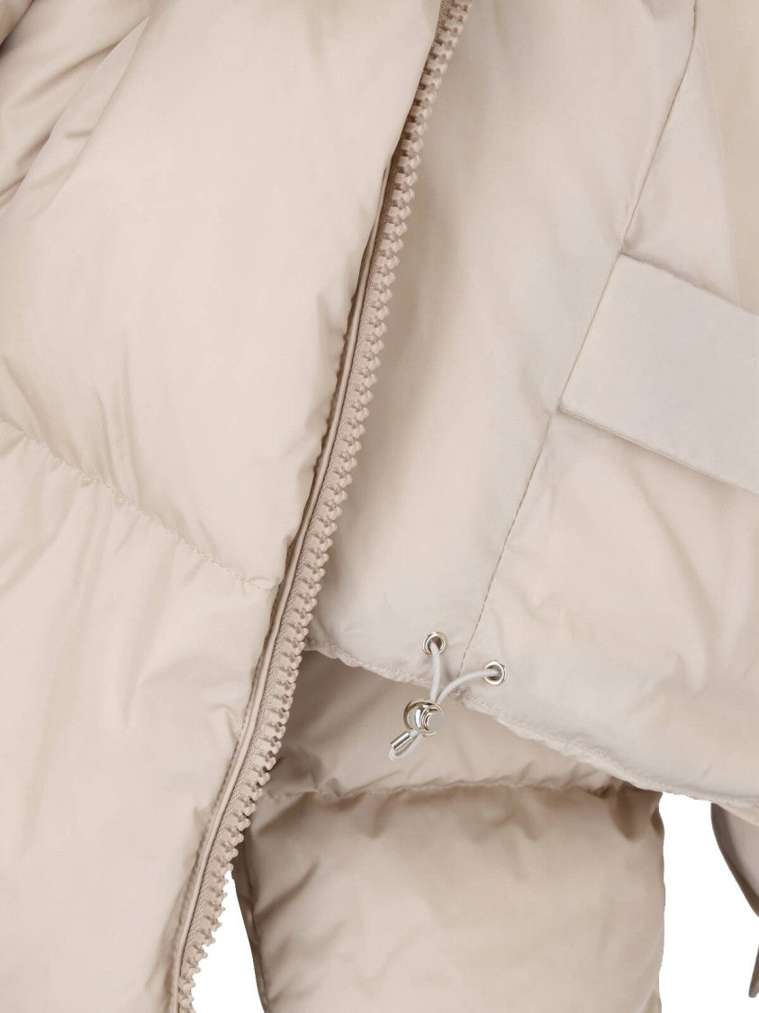 Herno Technical Fabric Padded Jacket With Faux Fur Collar