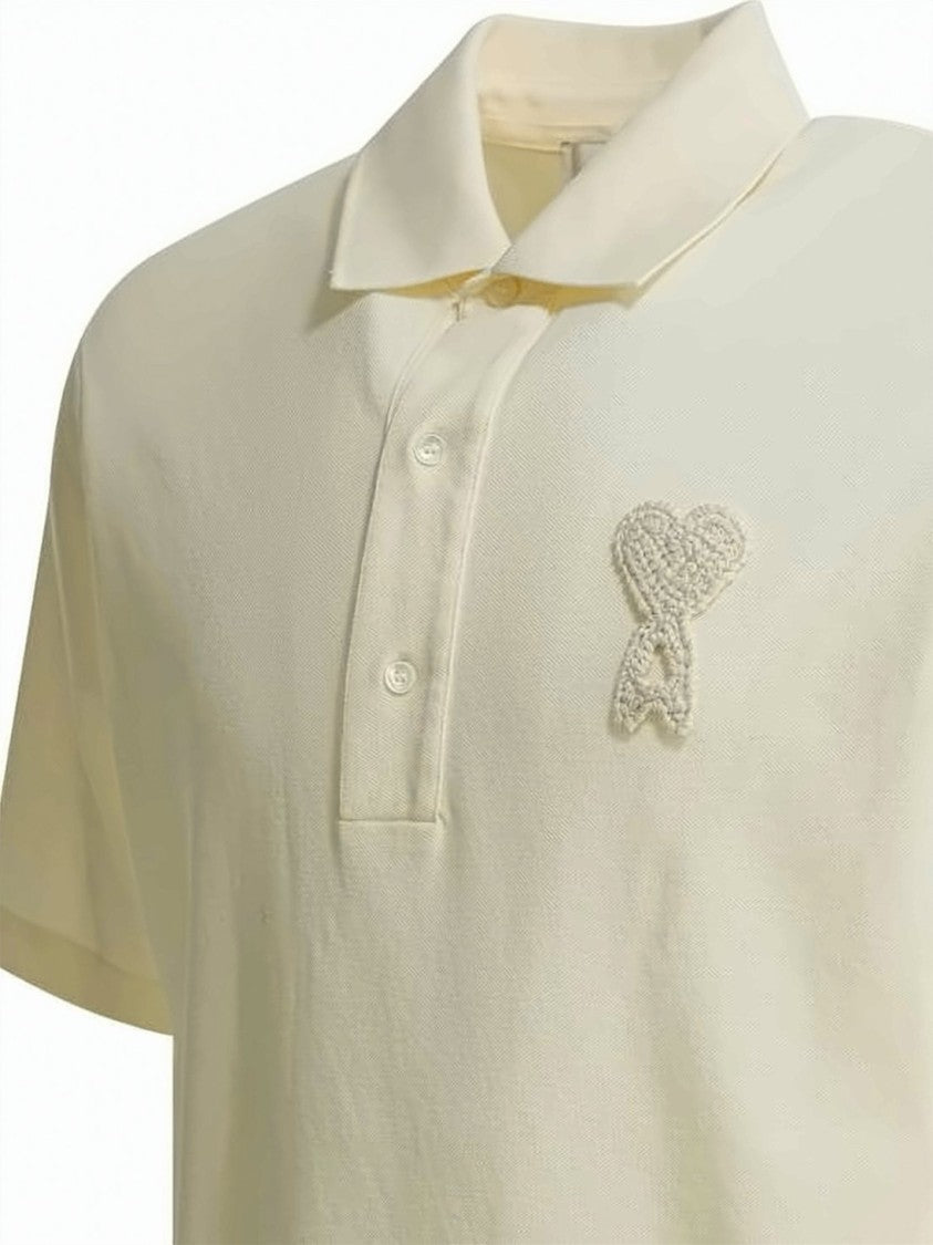 Ami Paris Short-Sleeved Polo Shirt With Classic Collar