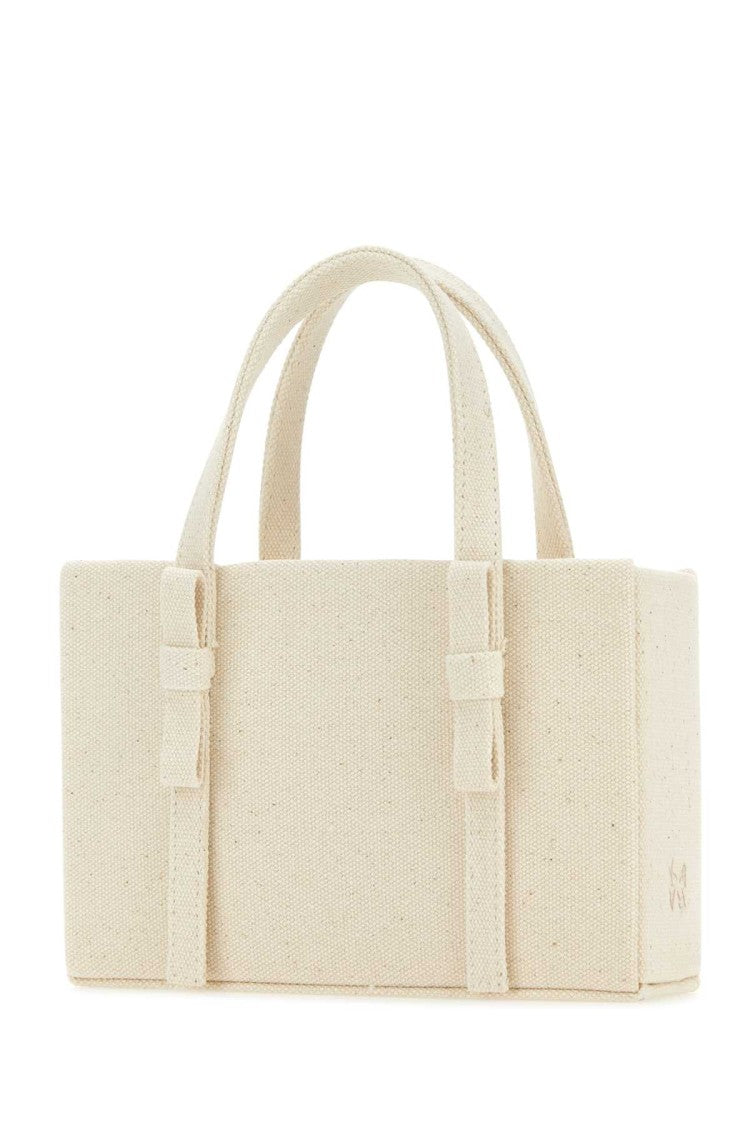 Kara Ivory Canvas Handbag